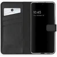 Selencia Echt Leren Bookcase voor de Samsung Galaxy S21 Plus - Zwart