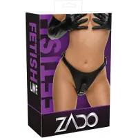 Zado - Leren String met 2 Dildo's