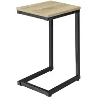 SoBuy Bijzettafel C-vorm Hout/Zwart 60x40x30cm