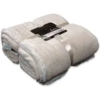 Unique living Lars coral fleece/suede plaid 150x200cm pebble