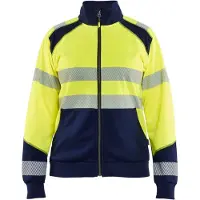Blakläder 3508-2528 Dames sweatshirt met rits High Vis High Vis Geel/Marineblauw maat XL dames