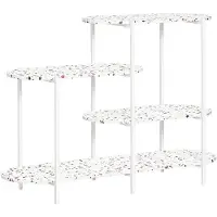 SoBuy FSB89-W Bijzettafel - Witte Compositiehout Sideboard met 4 Planken