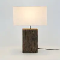 Holländer Tafellamp Montecristo, hout donker, Woon-/ Eetkamer, Textiel / Stof / Zijde, Landelijk, tafellamp