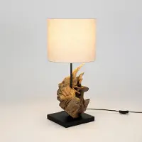 Holländer Tafellamp Filicudi, crème / amber, Woon-/ Eetkamer, Textiel / Stof / Zijde, Landelijk, Tafellamp