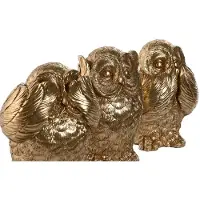 Emaga Decoratieve figuren Home ESPRIT Gouden Uil 11 x 11 x 15 cm (3 Stuks)