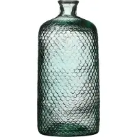 Natural Living Bloemenvaas Scubs Bottle - helder geschubt transparant - glas - 18 x 42 cm - Fles vazen