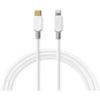 Nedis CCBW39650WT10, 1 meter, Lightning, USB-C, Samec, Samec, Wit