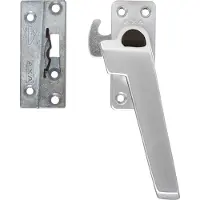 Axa Raamsluiting (model 3318) Aluminium: Afsluitbaar met drukknop, rechts naar buiten draaiend.
