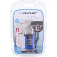 Dunlop 2x Reistassen slotje met TSA cijferslot blauw - Kofferslotjes