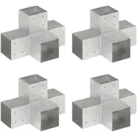 vidaXL Paalverbindingen 4 st X-vorm 101x101 mm gegalvaniseerd metaal