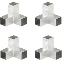 vidaXL Paalverbindingen 4 st Y-vorm 71x71 mm gegalvaniseerd metaal