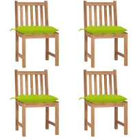 vidaXL Tuinstoelen 4 st met kussens massief teakhout