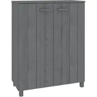 vidaXL Schoenenkast HAMAR 85x40x108 cm massief grenenhout donkergrijs