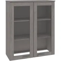 vidaXL Opzetkast HAMAR 85x35x100 cm massief grenenhout lichtgrijs