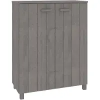 vidaXL Schoenenkast HAMAR 85x40x108 cm massief grenenhout lichtgrijs