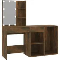 vidaXL Kaptafel met kastje bewerkt hout gerookt eikenkleurig