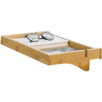 SoBuy Bamboe Zwevend Nachtkastje met Kabelbeheer NKD01-N