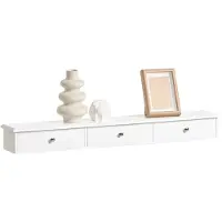 SoBuy Wandplank Met 3 Lades – 91 x 15 x 10 cm – MDF Wit – Modern & Functioneel – Max. 10 kg