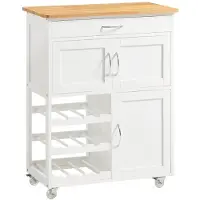 SoBuy Desserte Cuisine Blanche sur Roulettes 67x86x38cm