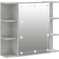 vidaXL Spiegelkast met LED-verlichting 70x16,5x60 cm betongrijs
