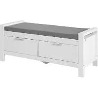 SoBuy FSR74-W Schoenenbank Met Opbergruimte - Met Zitkussen 2 Lades Bedbank - 100x40x40cm - Wit