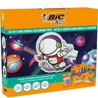 BIC Kids Tekenset voor Kinderen - Incl. Opblaasbare Speeltjes met Ruimtedesign - 18 Stuks