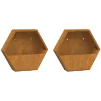 vidaXL Plantenbakken wandmontage 2 st 46x10x40 cm cortenstaal roestig