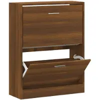 vidaXL Schoenenkast 63x24x81 cm bewerkt hout bruin eikenkleur