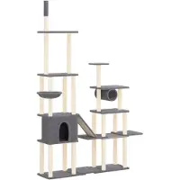 vidaXL Kattenmeubel met sisal krabpalen 279 cm donkergrijs