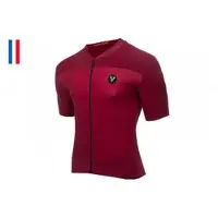 LeBram Korte Mouw Jersey Portillon Bordeaux Slim Fit