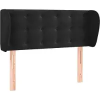 vidaXL Hoofdbord met randen 103x23x78/88 cm fluweel zwart