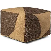 Ferm Living Forene square pouf zitpoef 60x60x40 cm Tan-Chocolate
