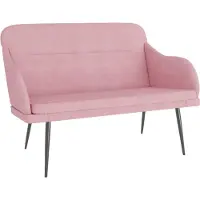 vidaXL Bankje 110x76x80 cm fluweel roze