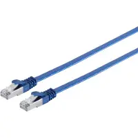 S-Impuls RJ45 Flachkabel m. CAT 7 Rohkabel slim blau 10m