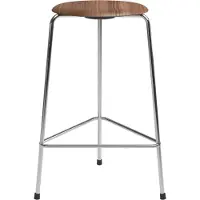 Fritz Hansen High Dot Barkruk Fineer / Chroom - Krukken Walnoot Walnut - 840133