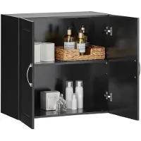 SoBuy Armoire Murale Salle de Bain Noir 60x30x60 cm