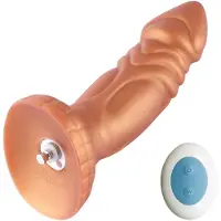 Hismith Premium Dildo Vibrerend inclusief Afstandsbediening 21 CM KlicLok Goud