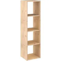 Astigarraga Houten Vakkenkast Open - 4 vakken - PEFC grenen - 140x36cm - Bruin