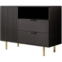 Meubella Dressoir Nicola - Mat zwart - 107 cm