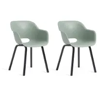 Keter Noa Tuinstoel - 2 stuks - 55x56,5x80cm - metalen onderstel - Vintage green