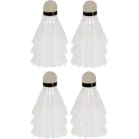 Gerimport Badminton shuttles setje - 12x shuttles - kunststof - wit - badmintonnen