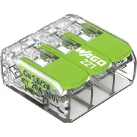 Wago 3V verbindingsklem t/m 4mm²- 10 stuks - Green range - Lasklem - Lasdop - Groen