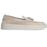 Manfield Beige suède loafers met kwastjes | Maat 43