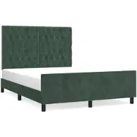 vidaXL Bedframe zonder matras 140x200 cm fluweel donkergroen