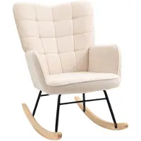 Zenzee Schommelstoel - Stoelen - Meubels - Fauteuil - Roomwit - 71 cm x 92 cm x 101 cm