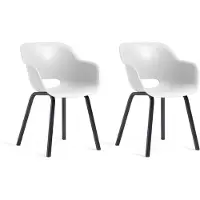 Keter Noa Tuinstoel - 2 stuks - 55x56,5x80cm - metalen onderstel - Wit