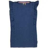 B.NOSY Meisjes blouse - Tessa - Lake blauw. Maat 104