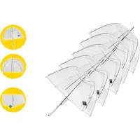 Merkloos 6 stuks Trouwparaplu 75 cm - Doorzichtige Paraplu - Paraplu Huwelijk