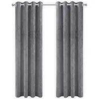 LW Collection | Kant en klare gordijnen Mila velvet fluweel grijs 140x270 cm gordijnen | NADUVI