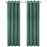 LW Collection | Kant en klare gordijnen Lewy velvet fluweel groen 290x245 cm gordijnen | NADUVI